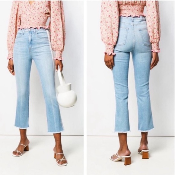 Veronica Beard Denim - Veronica Beard Carly 11”  Kick Flare Crop Jeans in Air Wash Sz 25